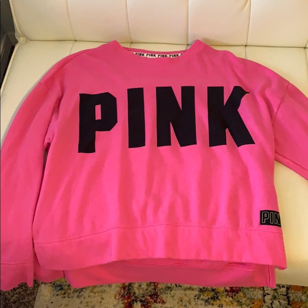 PINK cropped sweatshirt
